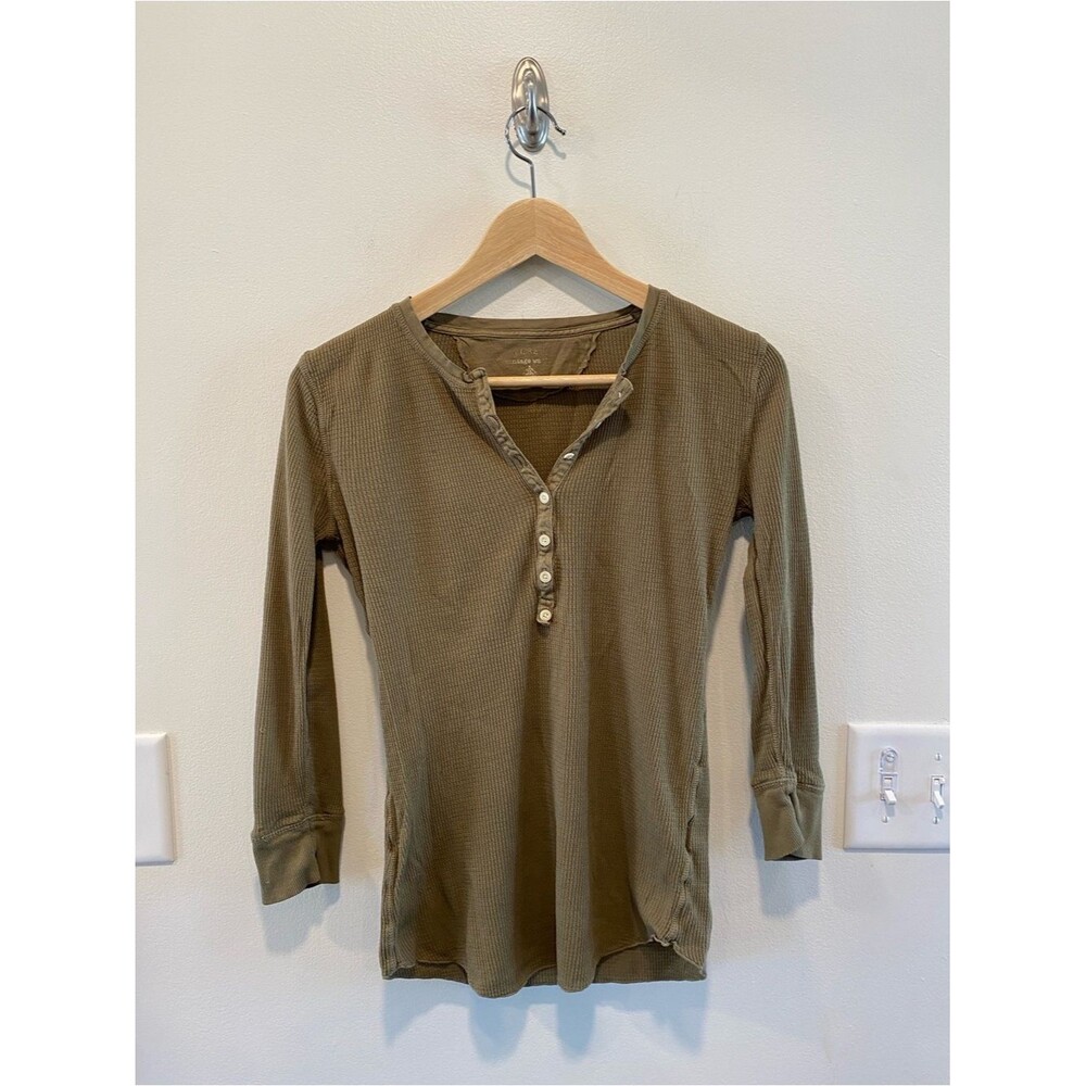 J. Crew womens Y2K Henley thermal waffle size small fairy grunge 2000s